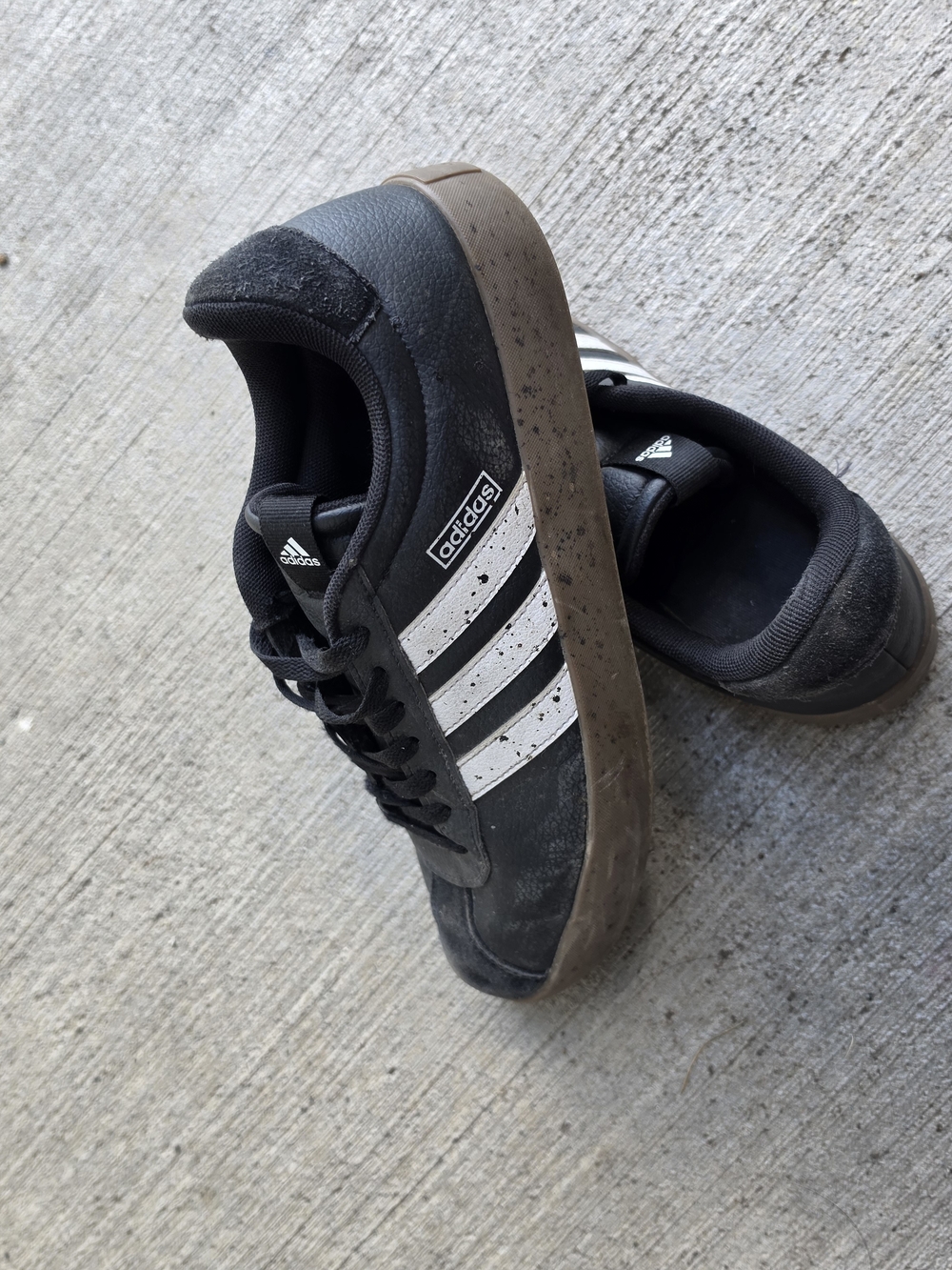 adidas Men's Black Sneakers with White Stripes